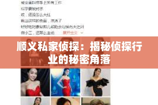 顺义私家侦探：揭秘侦探行业的秘密角落