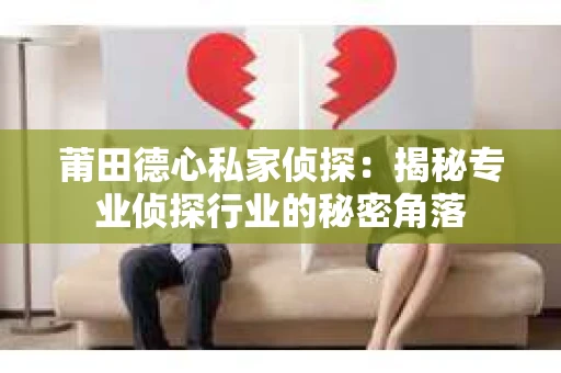 莆田德心私家侦探：揭秘专业侦探行业的秘密角落