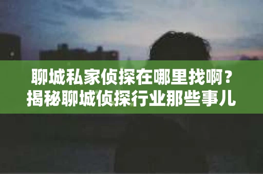 聊城私家侦探在哪里找啊？揭秘聊城侦探行业那些事儿