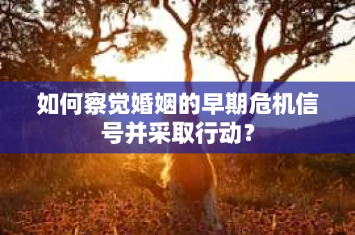 如何察觉婚姻的早期危机信号并采取行动？