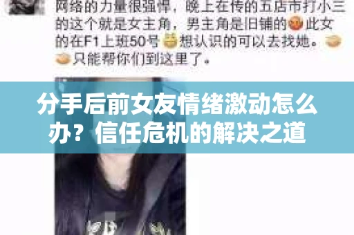 分手后前女友情绪激动怎么办？信任危机的解决之道