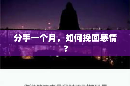 分手一个月，如何挽回感情？