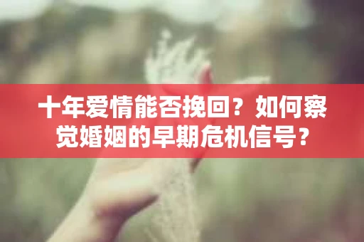 十年爱情能否挽回？如何察觉婚姻的早期危机信号？